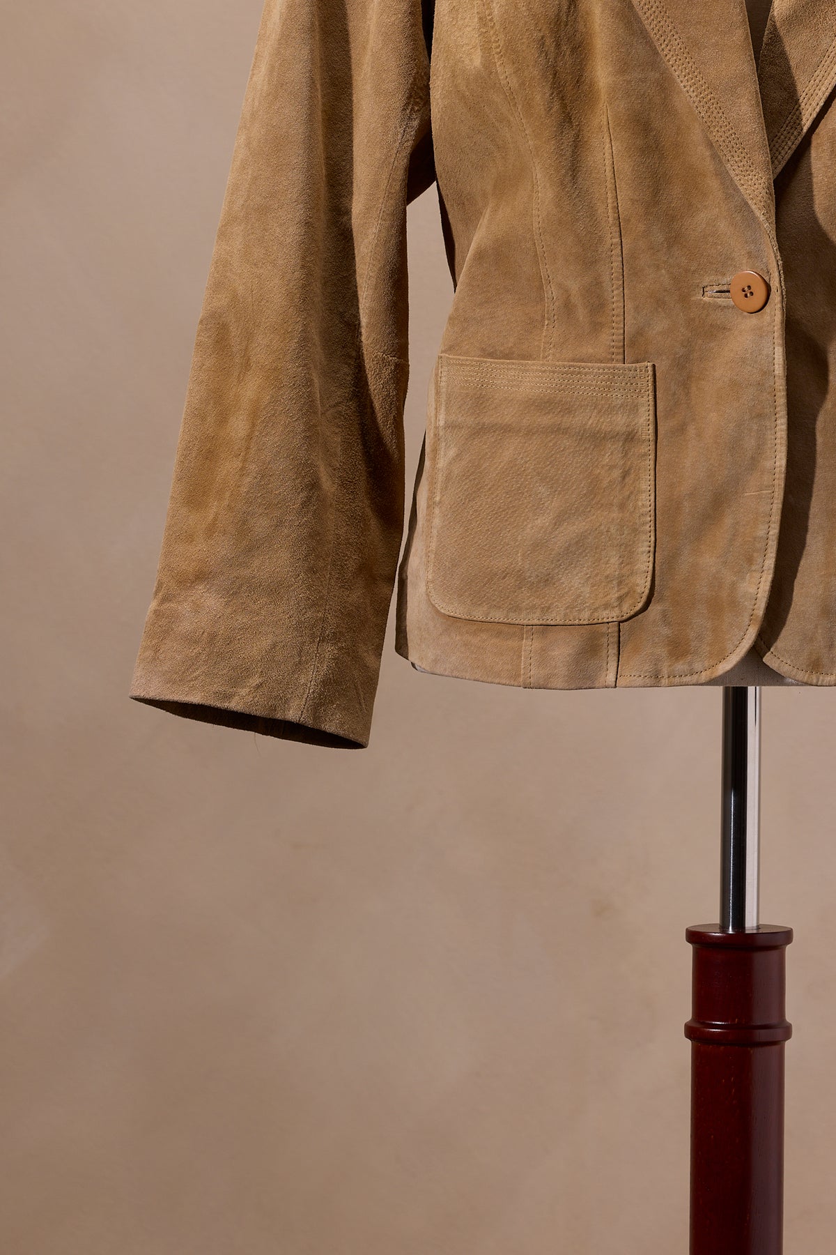 Alfani Woman Camel Leather Blazer