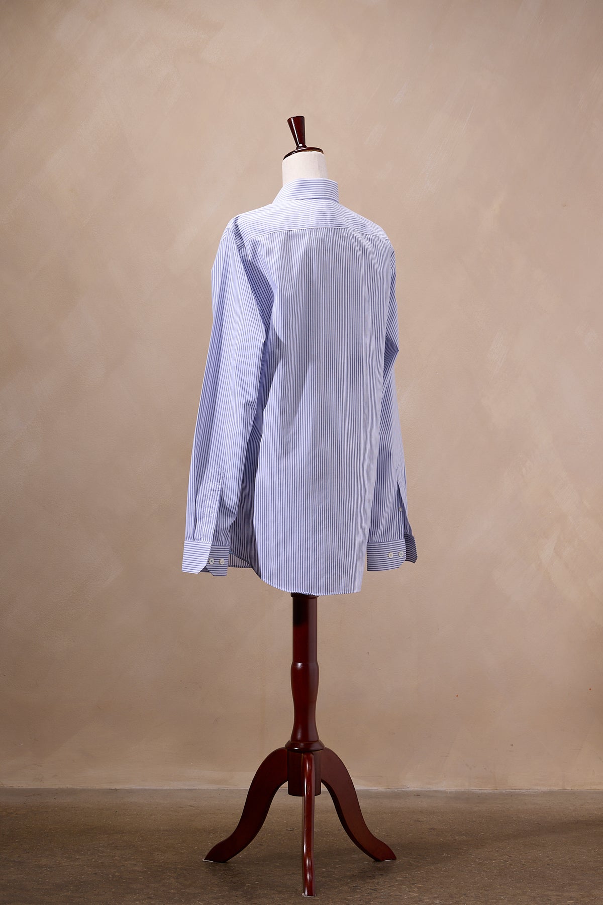 Banana Republic White & Blue Striped Cotton Button-Down Shirt
