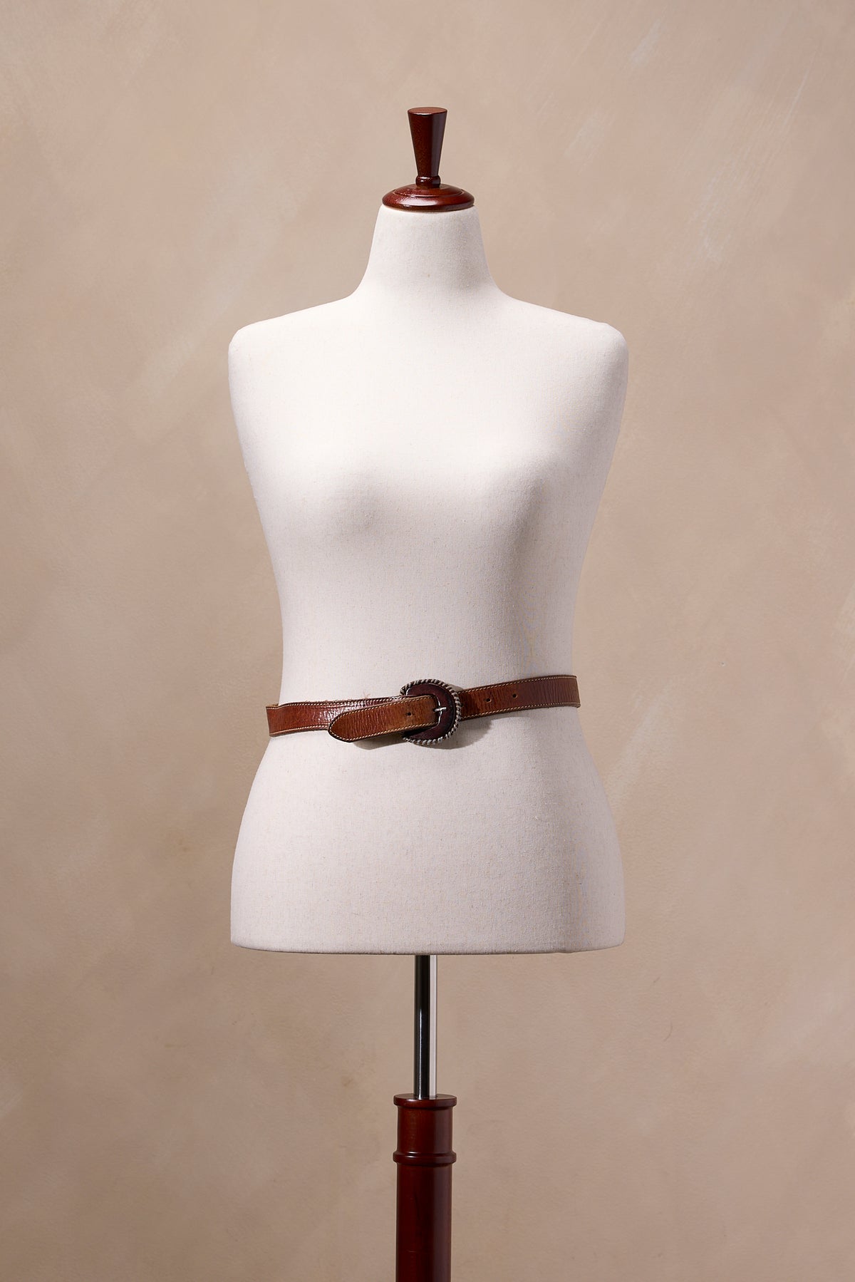 Vintage Brown Leather Concho Belt