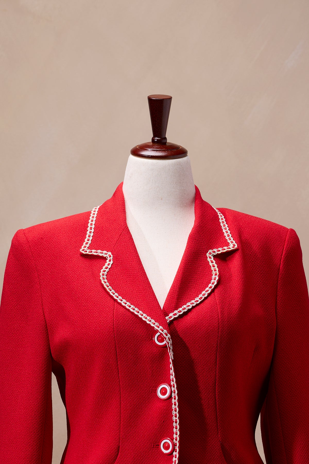 Gold Lee Da Red Blazer & Skirt Suit Set