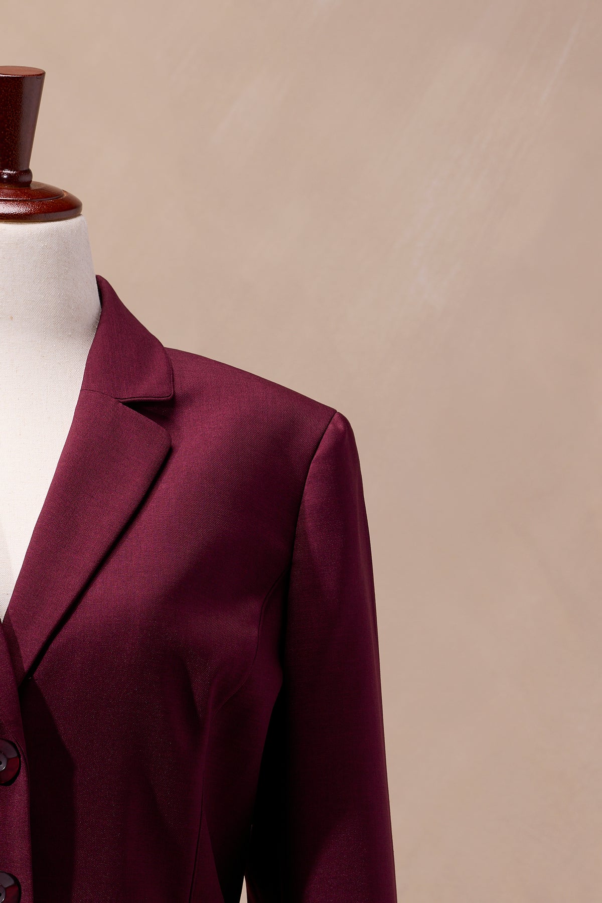 Le Suit Burgundy Red Blazer & Skirt Suit Set