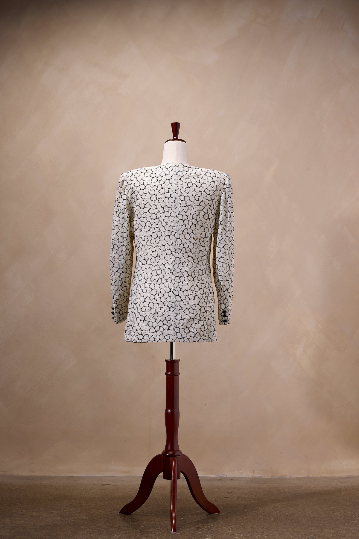 Suitables ETC. Cream White & Black Patterned Blazer