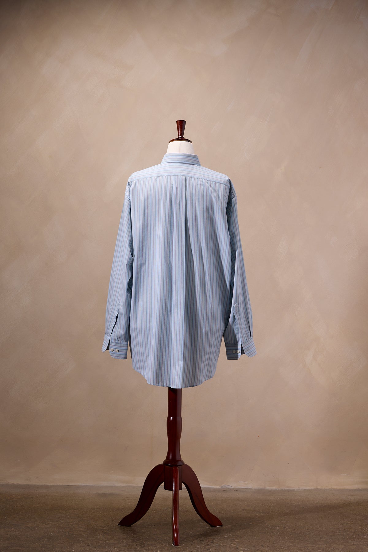 Van Heusen Green & Blue Striped Cotton Dress Shirt
