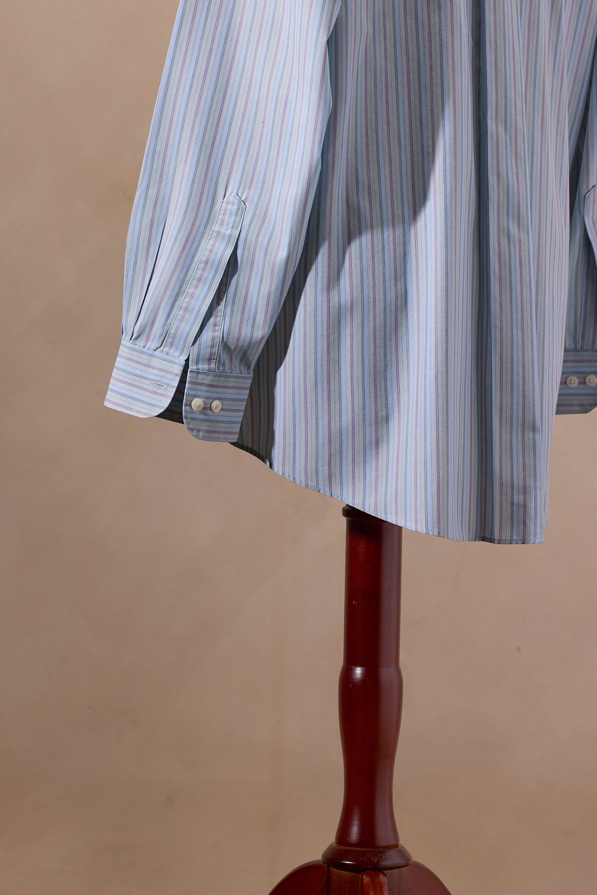 Van Heusen Green & Blue Striped Cotton Dress Shirt