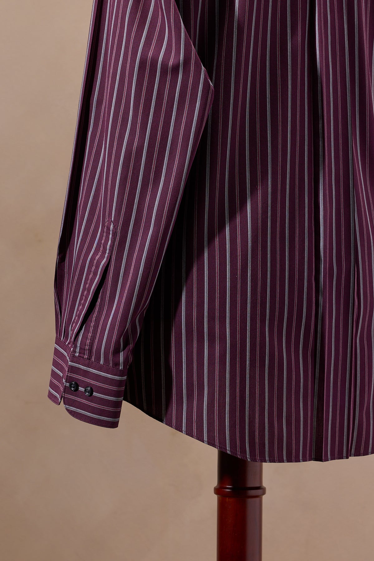 Van Heusen Wine Striped Cotton Dress Shirt