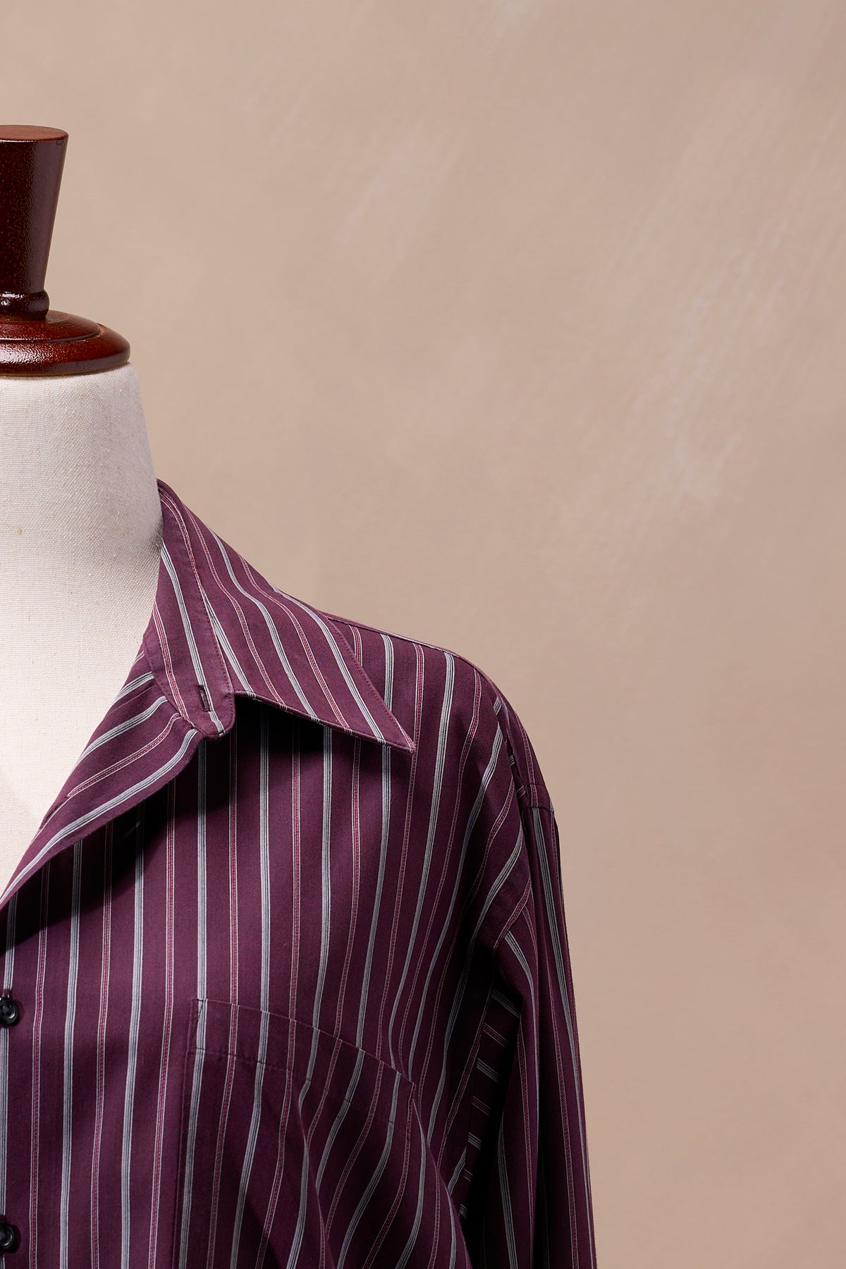 Van Heusen Wine Striped Cotton Dress Shirt