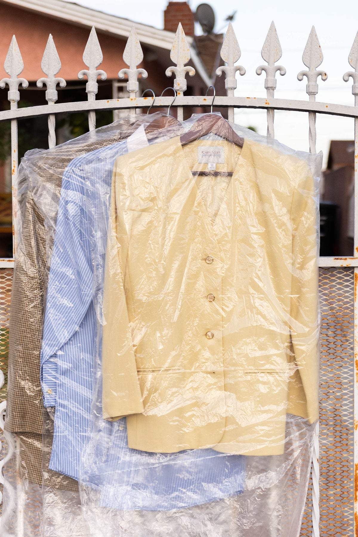 Pale Yellow Two-Piece Blazer & Pleated Skirt Set