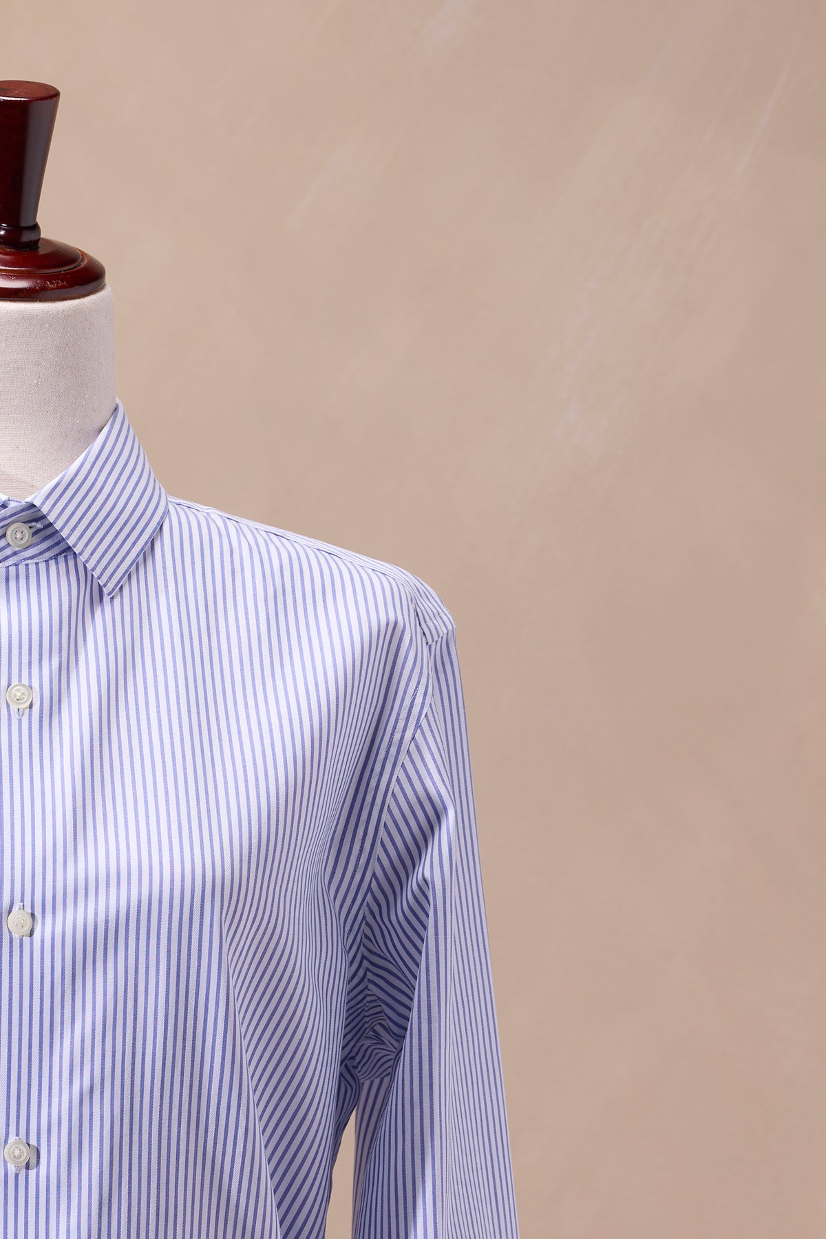 Banana Republic White & Blue Striped Cotton Button-Down Shirt