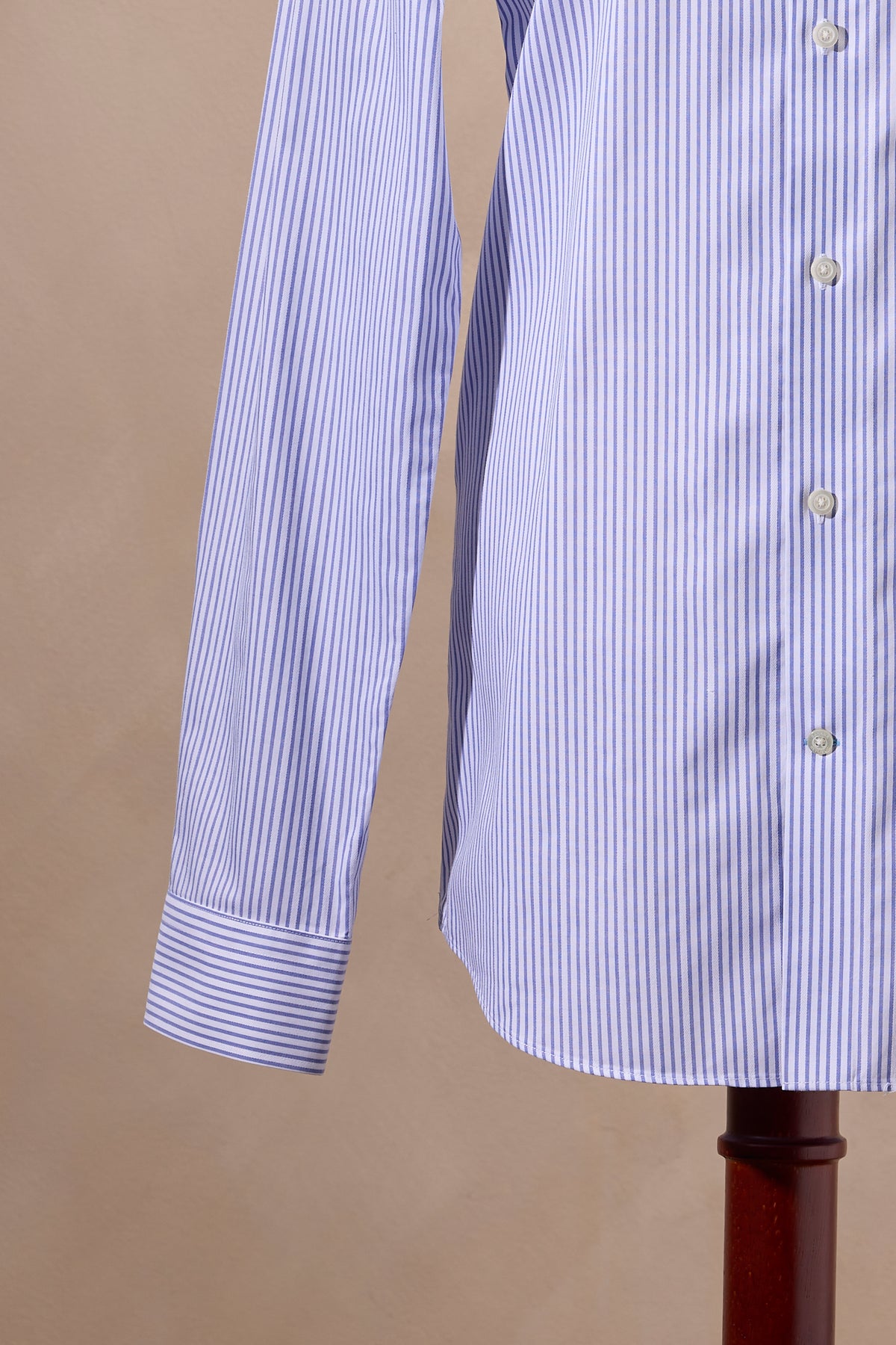 Banana Republic White & Blue Striped Cotton Button-Down Shirt