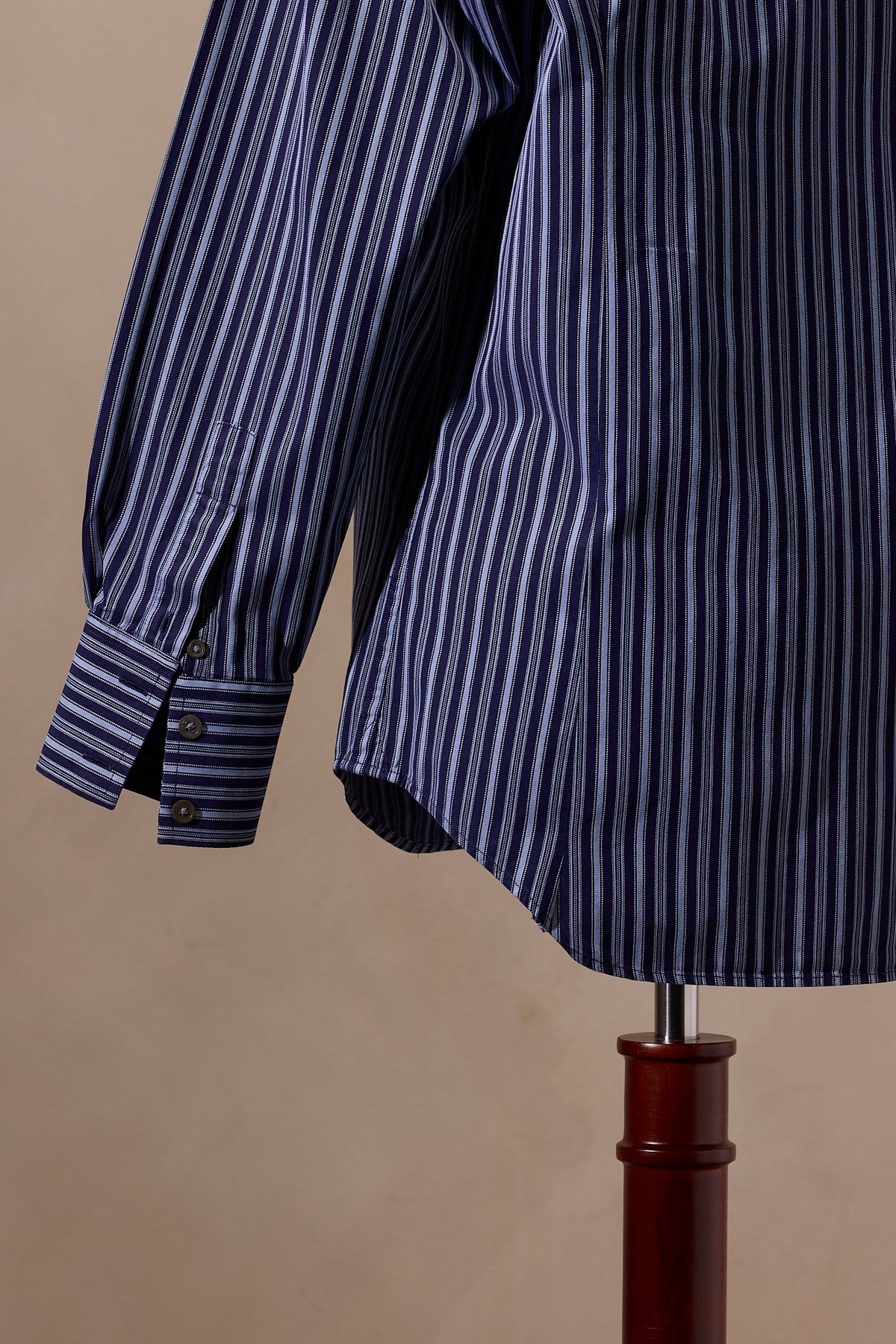 Banana Republic Navy & Blue Striped Cotton Dress Shirt