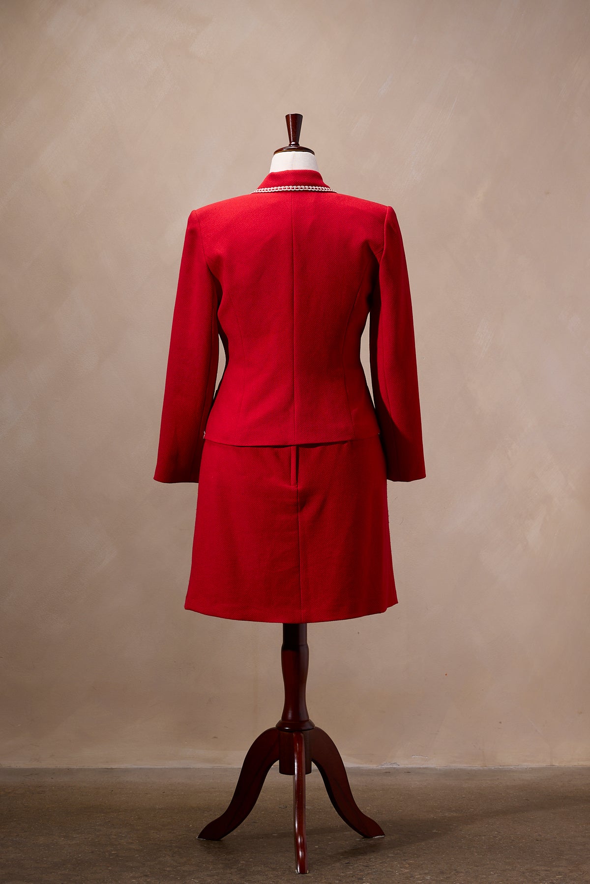 Gold Lee Da Red Blazer & Skirt Suit Set