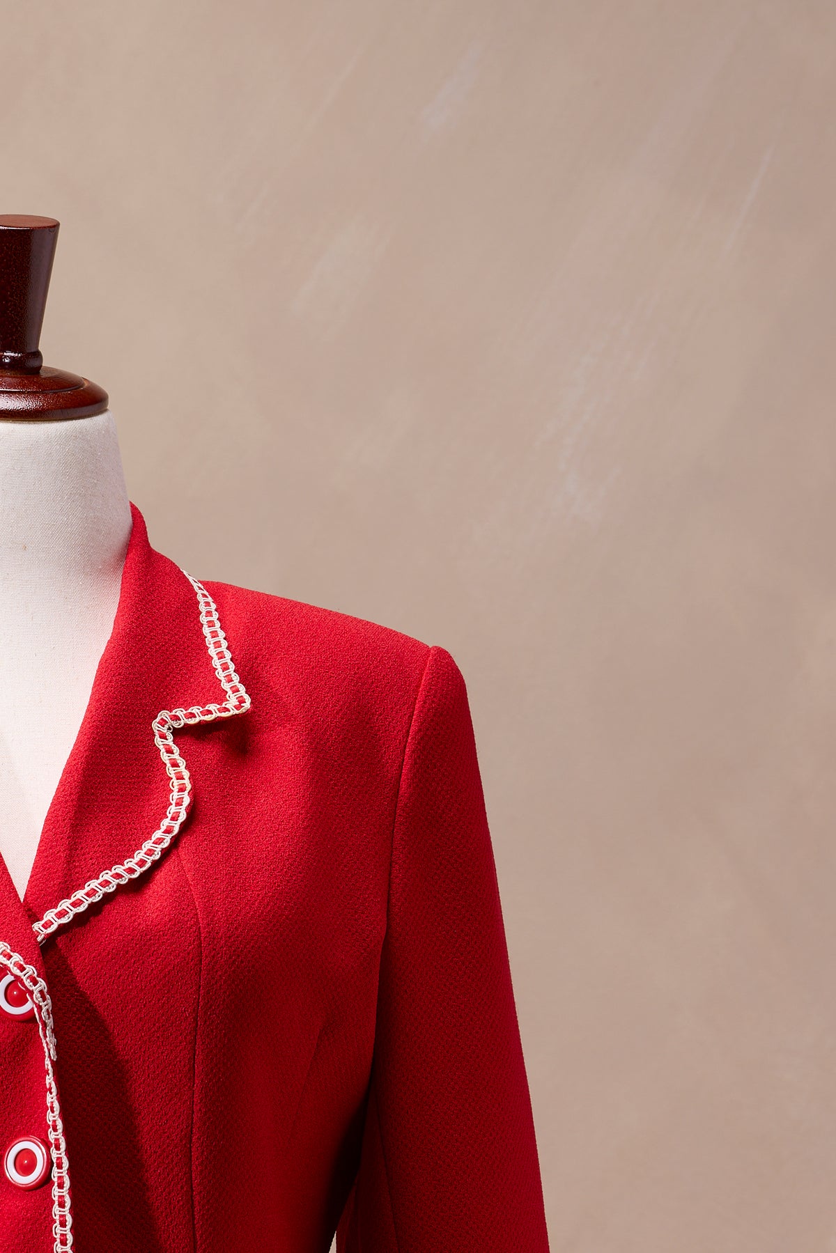 Gold Lee Da Red Blazer & Skirt Suit Set