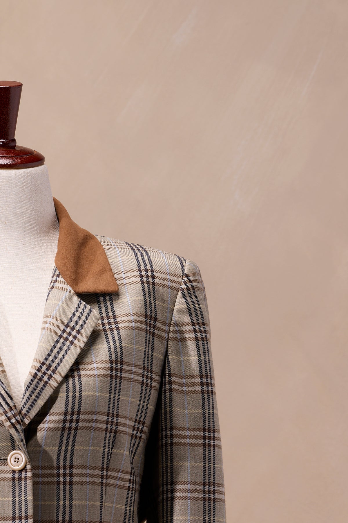 Liz Claiborne Classics Plaid Brown Wool Blazer