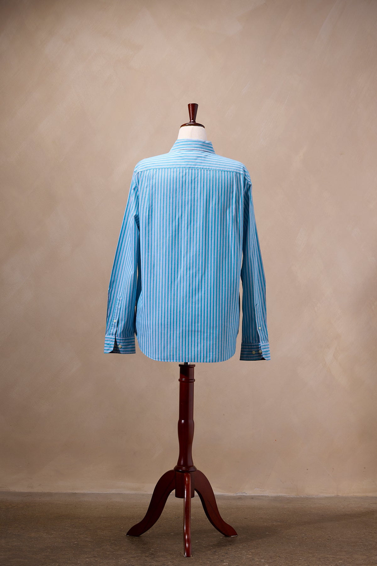 Nautica Blue & White Striped Cotton Dress Shirt