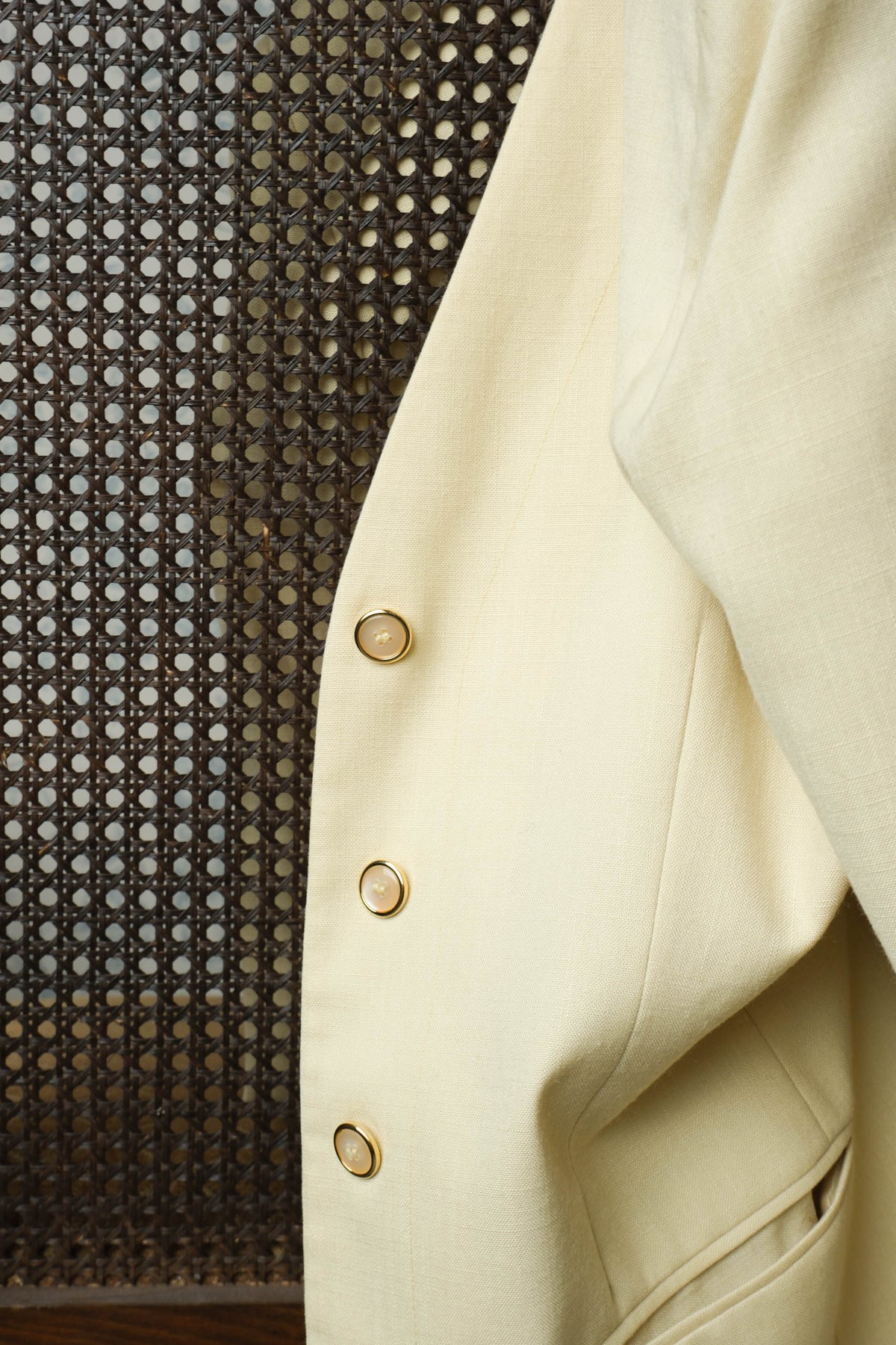Pale Yellow Two-Piece Blazer & Pleated Skirt Set